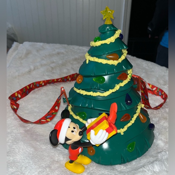 Disney Parks Exclusive Mickey Mouse Green Christmas Lightup Tree Popcorn Bucket - Picture 5 of 7